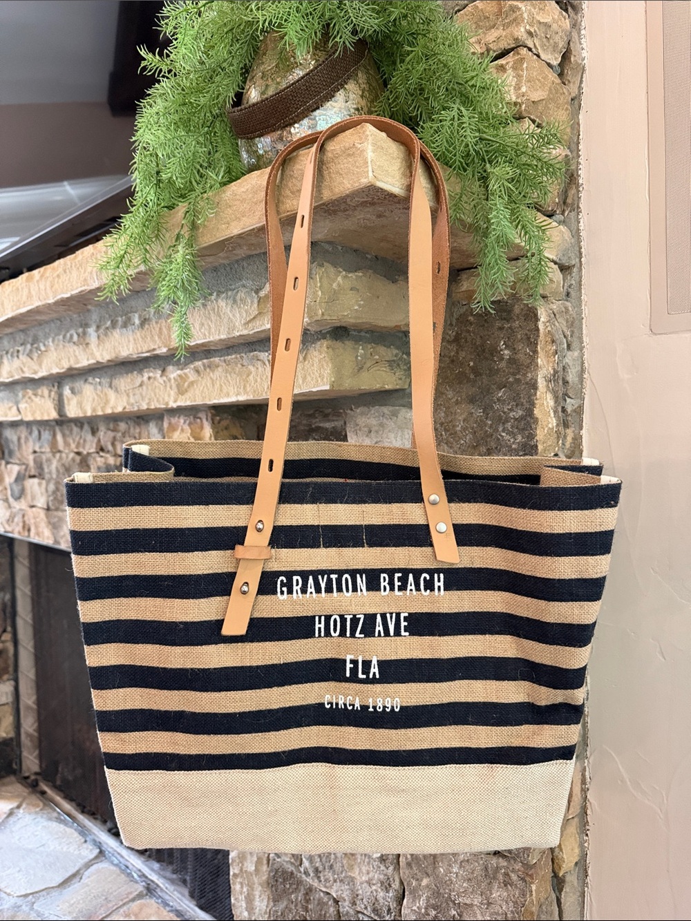 Apolis - Grayton Beach Striped Canvas Tote Bag - Navy/Tan